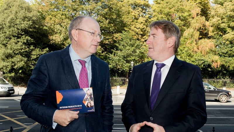 Chief Executive Jeremy Masding said the lender has made significant progress in reducing the level of NPLs. Pictured here with Eamonn Crowley, CFO Permanent TSB