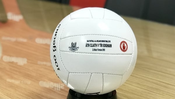 One of the footballs that will be used in the final