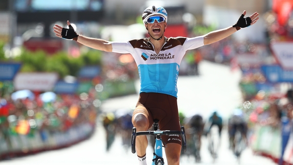 Tony Gallopin celebrates his stage win
