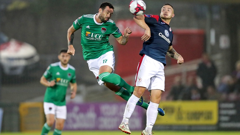 Cork City's Damien Delaney and Mickey Drennan of Sligo Rovers