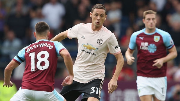 Nemanja Matic drives forward for Manchester United