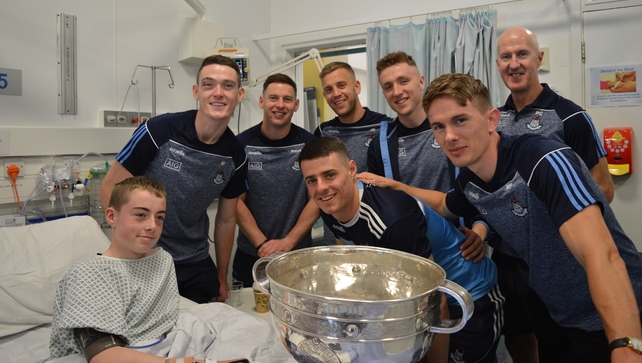 Pictured with the Dublin Team and the Sam Maguire Cup is Thomas Loughran