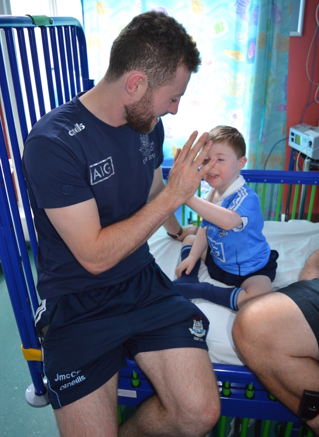 Pictured with Jack McCaffrey is patient Eoin McNeill