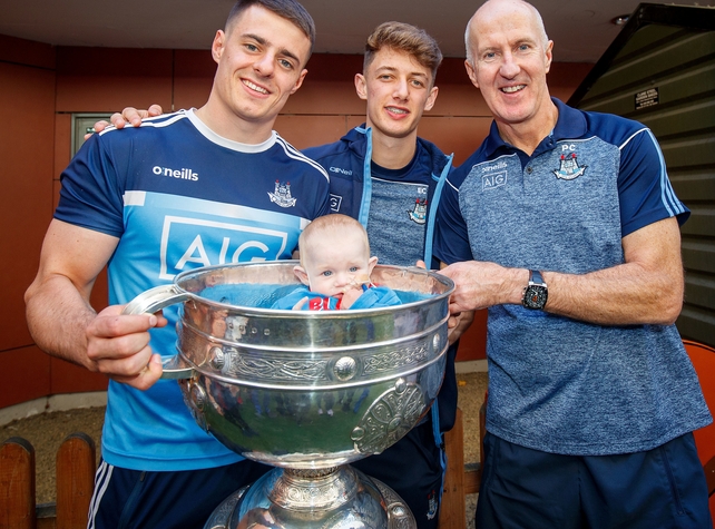 Brian Howard, Evan Comerford and Paul Clarke with Lorcan O'Neill, 8 months old