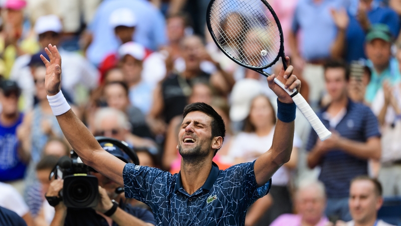 Novak Djokovic celebrates