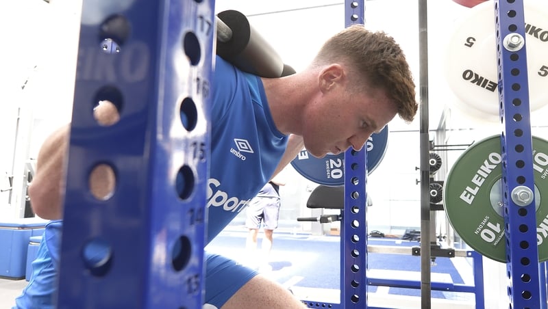 James McCarthy pictured during rehab at the start of July