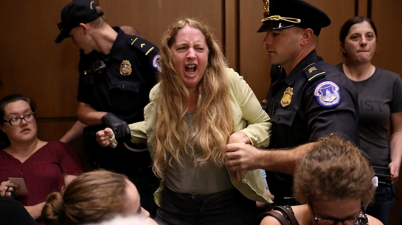 One of the protesters who disrupted the confirmation hearing for Judge Brett Kavanaugh