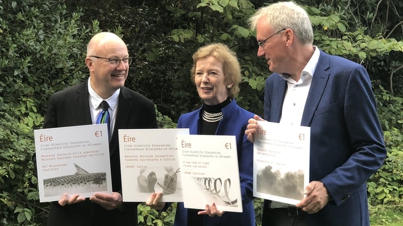 Former president Mary Robinson helped unveil the stamps