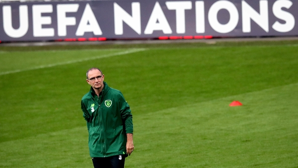 Martin O'Neill oversees training at Cardiff City Stadium today