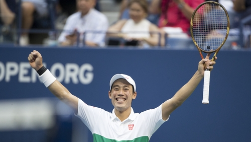 Kei Nishikori ground out a 6-2 4-6 7-6 (7/5) 4-6 6-4 victory to mark a landmark moment for Japan after Naomi Osaka's win over Lesia Tsurenko earlier.