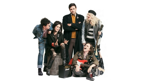 The cast of Good Vibrations, now playing at the Lyric Theatre, Belfast