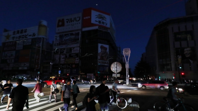 The earthquake caused an electrical blackout in Sapporo