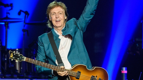 Paul McCartney performing live set in New York City