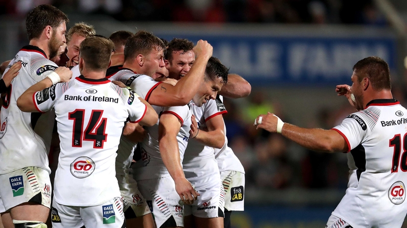 Ulster mob John Cooney after his winning kick