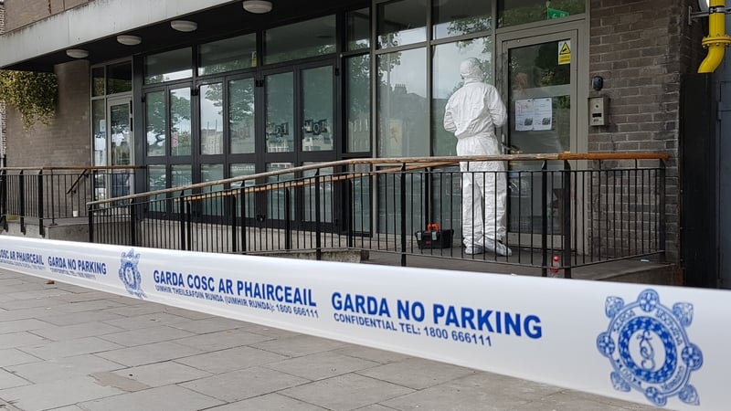 Forensic officers examined the scene