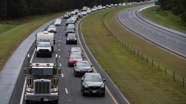 Residents evacuate from coastal areas near Wallace, North Carolina