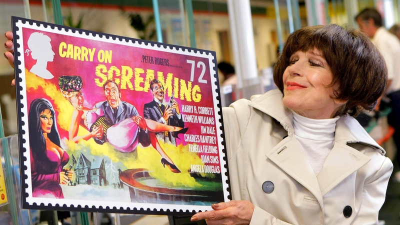 Fenella Fielding launching a series of stamps in the UK celebrating the 50th anniversary of the Carry On films in 2008 Photo: Press Association