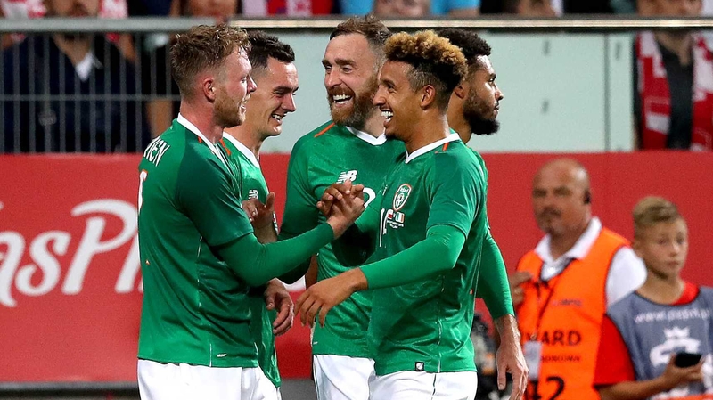 Aiden O'Brien is mobbed by his team-mates after his goal