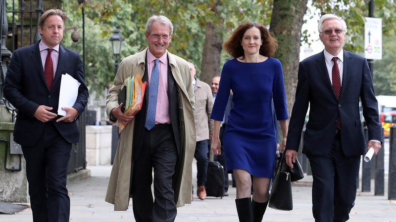 (L-R) Marcus Fysh, Owen Paterson, Theresa Villiers and David Davis arrive at the ERG launch