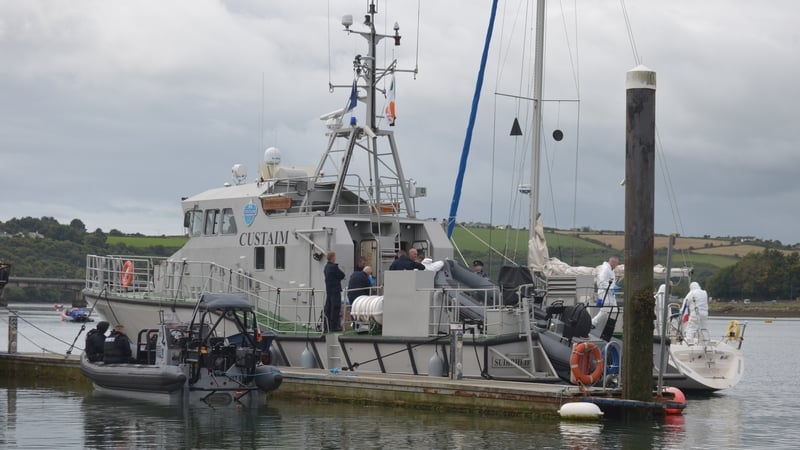 The three men were brought ashore at Kinsale Pier (Pic: Carroll O'Donoghue)
