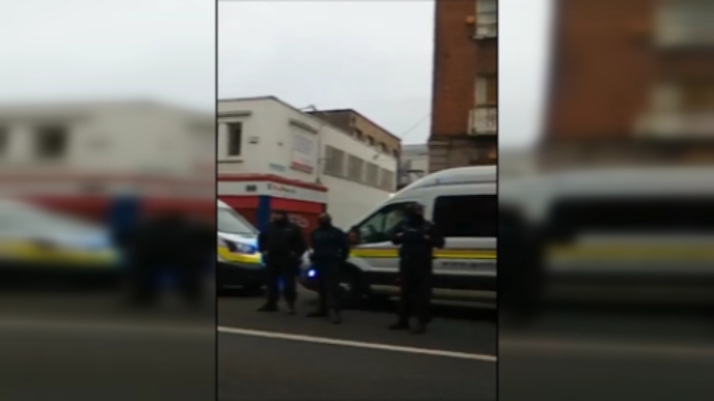 Gardaí at an eviction of a house on North Frederick Street in Dublin city last week