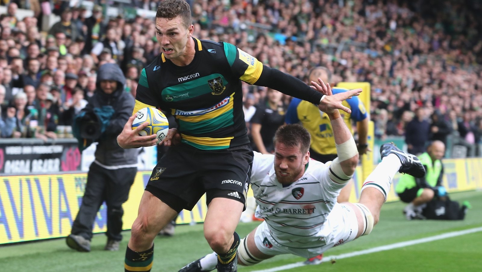 Dominic Ryan is injured attempting to tackle George North last year