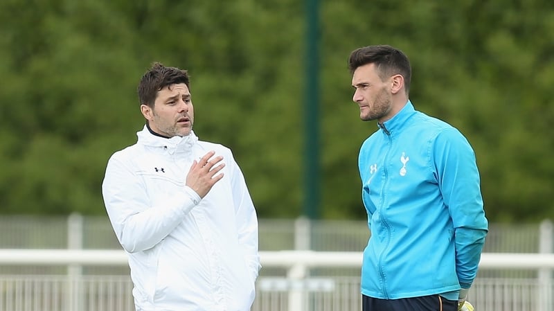 Pochettino and Lloris at Spurs training