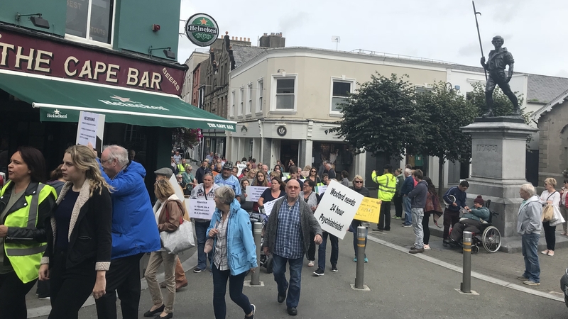 The protest went through the town and finished with a number of speeches