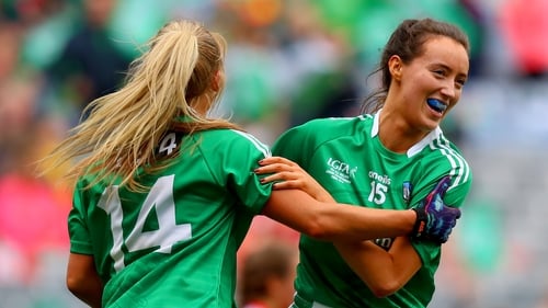 Mairead Kavanagh celebrates with Catriona Davis