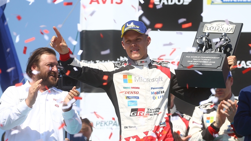 Ott Tanak celebrates his win