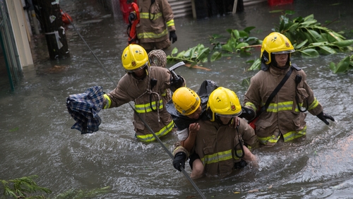 Search and rescue missions were ongoing, after a number of landslides occurred following the powerful weather