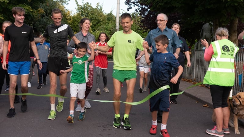 Alex O'Shea and Ollie O'Sullivan crossing the finish line this evening