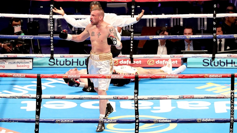 JJ McDonagh celebrates his win over England's Jake Ball