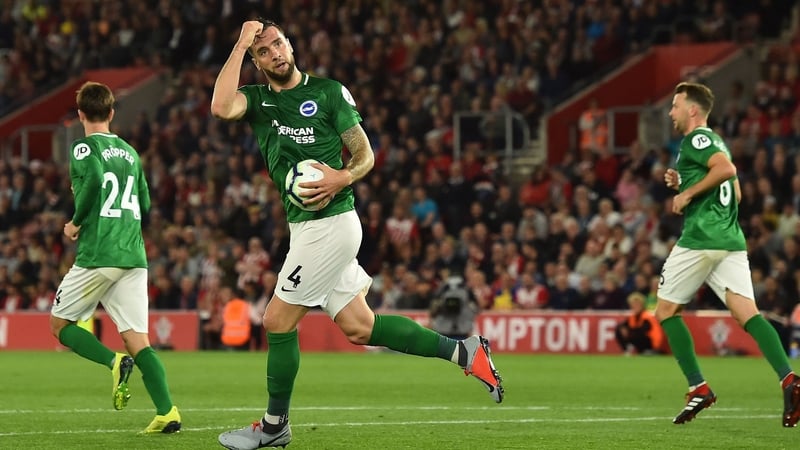 Shane Duffy scored Brighton's first goal with a header from a set-piece