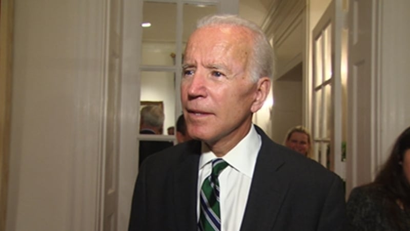 Joe Biden was speaking at the launch of the Cambridge History of Ireland at the Irish Ambassador's residence in Washington