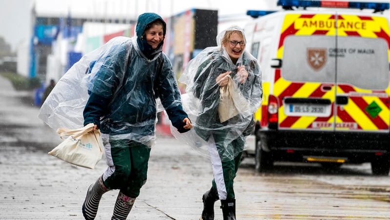 There were a few heavy downpours at the site today