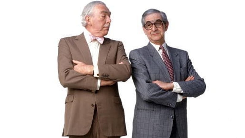 Denis Norden (right) with his comic partner Frank Muir