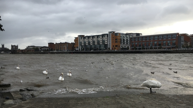 Water levels are rising in Limerick as a result of Storm Ali