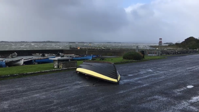 The winds were strong enough to upend a boat at Lough Corrib, Galway