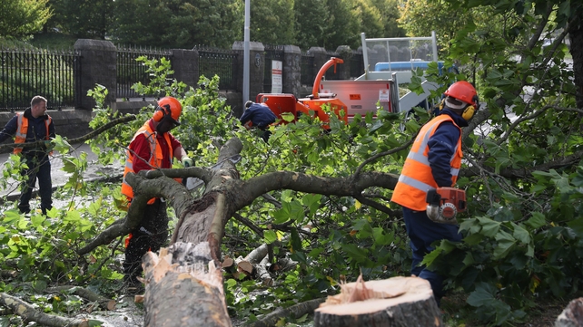 The clean-up operation has begun in Dublin