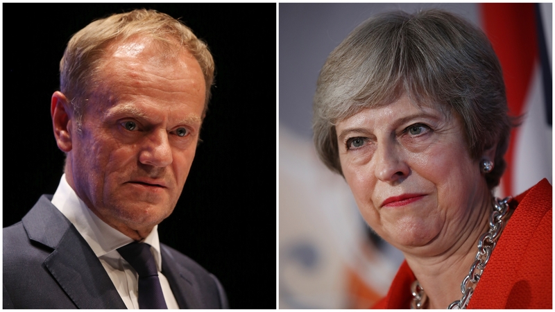 Theresa May said she had a "frank" meeting with Donald Tusk