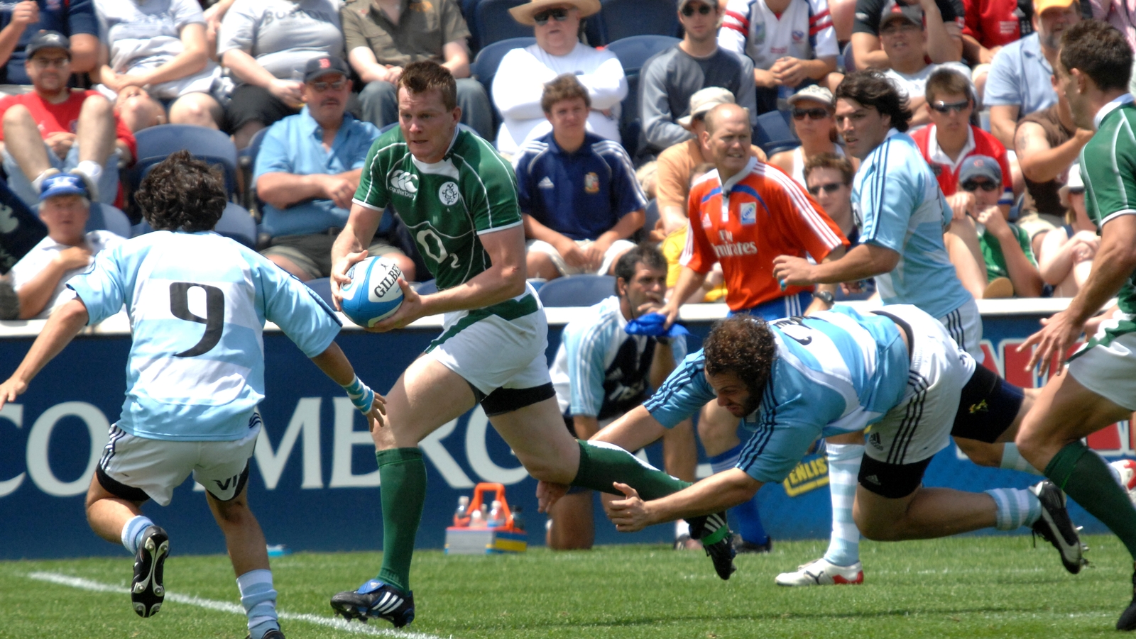 Denis Hurley in action for Ireland A against Argentina A in the 2008 Churchill Cup
