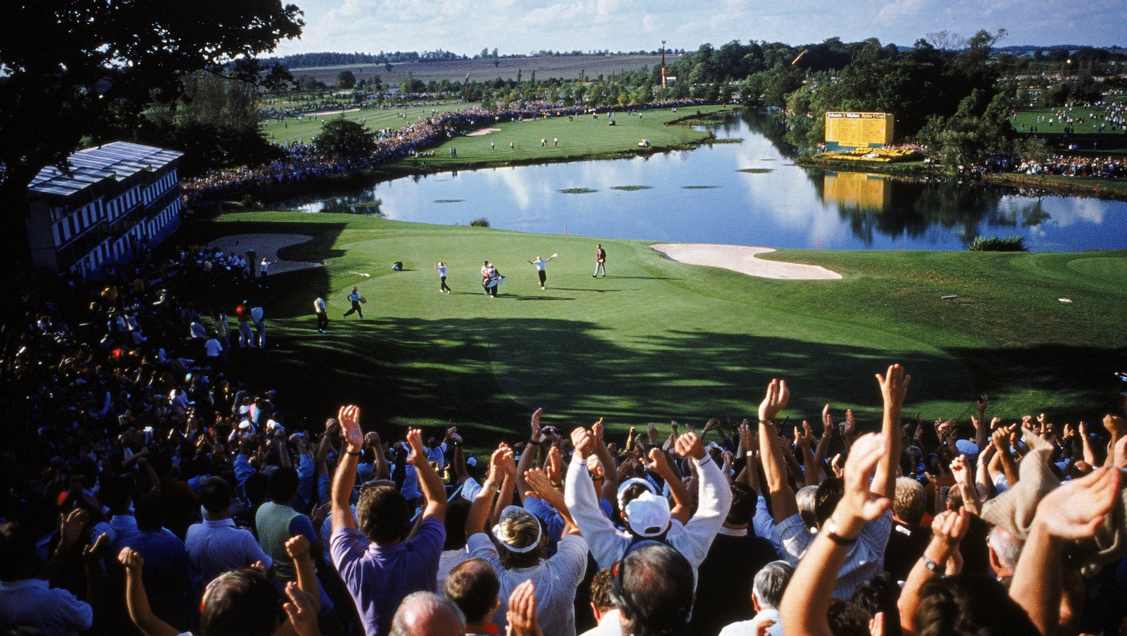 The scene at 18 when Christy O'Connor Jnr beat Fred Couples in the crucial match in 1989
