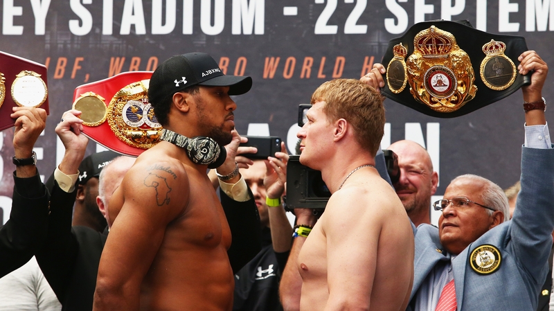 Anthony Joshua and Alexander Povetkin face off