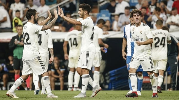 Marco Asensio celebrates his winner