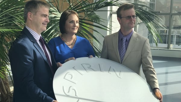 Dr Gregory Leonard, Emma Corcoran, and Prof Bryan Hennessy at the launch of Add Aspirin