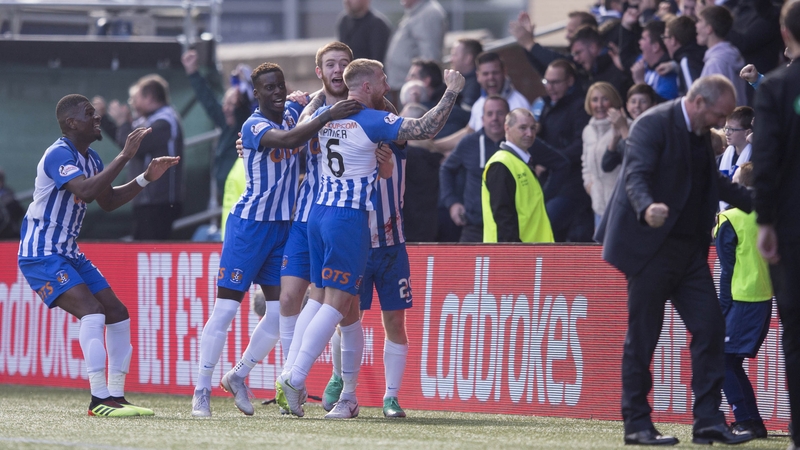 Kilmarnock celebrate Stuart Findlay's goal