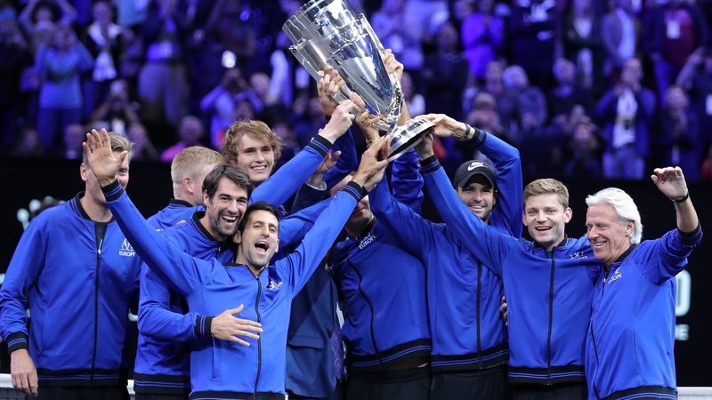 Team Europe celebrate with the Laver Cup