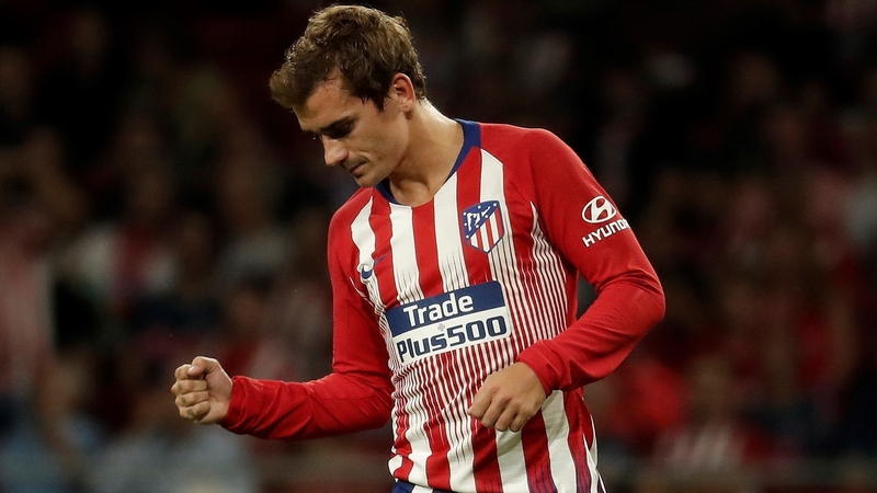 Antoine Griezmann celebrates his goal against Huesca