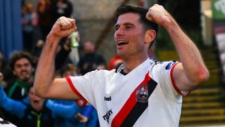 Dinny Corcoran celebrating the Bohs goal
